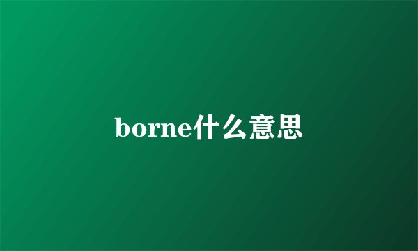 borne什么意思