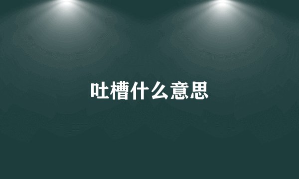 吐槽什么意思