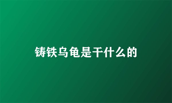 铸铁乌龟是干什么的
