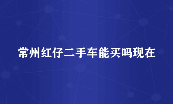 常州红仔二手车能买吗现在