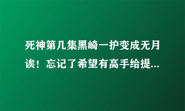 死神第几集黑崎一护变成无月诶！忘记了希望有高手给提示下！！！