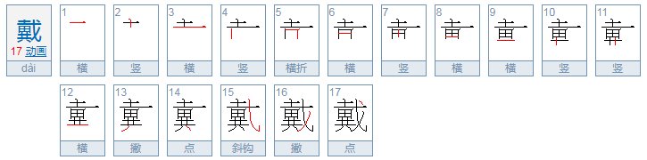 戴字的部首是什么？