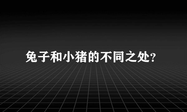 兔子和小猪的不同之处？