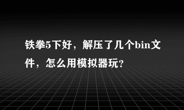 铁拳5下好，解压了几个bin文件，怎么用模拟器玩？