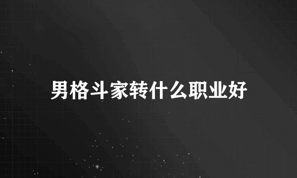 男格斗家转什么职业好