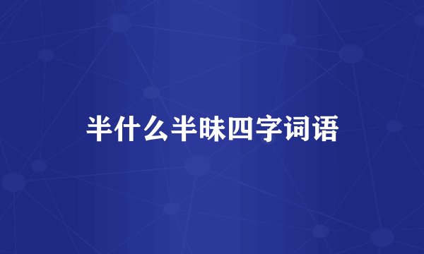 半什么半昧四字词语
