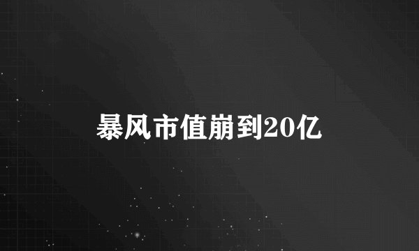 暴风市值崩到20亿