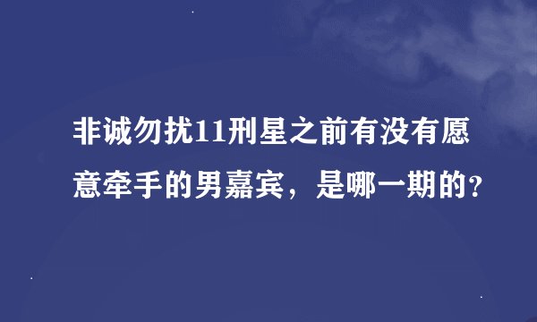 非诚勿扰11刑星之前有没有愿意牵手的男嘉宾，是哪一期的？