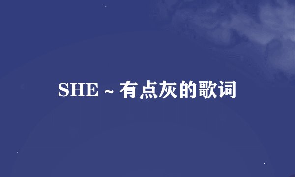 SHE～有点灰的歌词