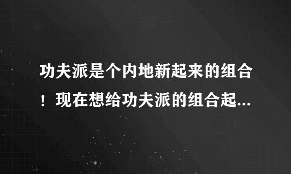 功夫派是个内地新起来的组合！现在想给功夫派的组合起个昵称！