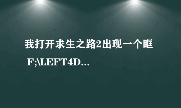 我打开求生之路2出现一个眶   F;\LEFT4DEAD2\revloader.exe由于应用程序不正确，应用程序未能启动