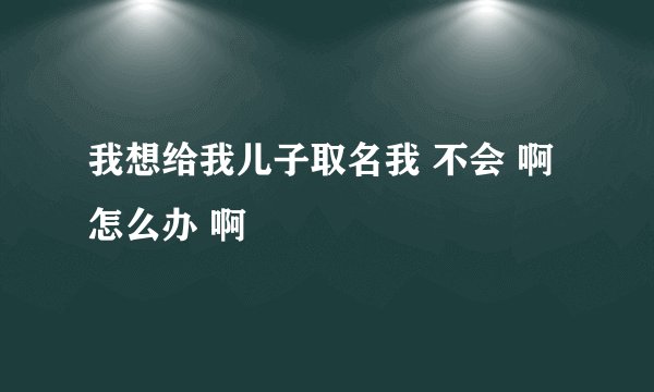 我想给我儿子取名我 不会 啊 怎么办 啊