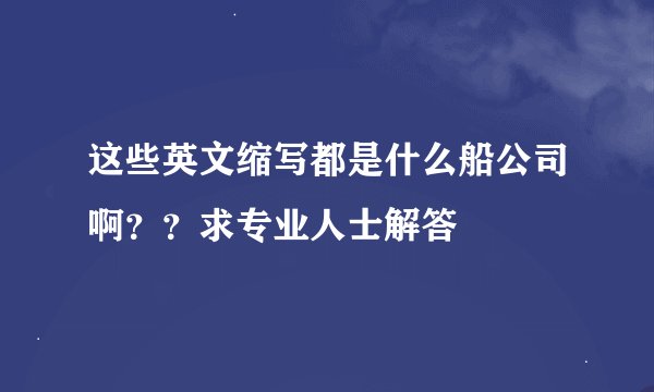 这些英文缩写都是什么船公司啊??求专业人士解答