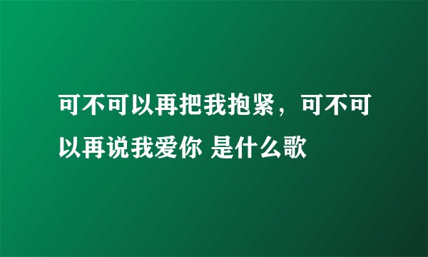 可不可以再把我抱紧，可不可以再说我爱你 是什么歌