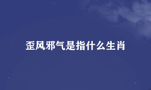 歪风邪气是指什么生肖