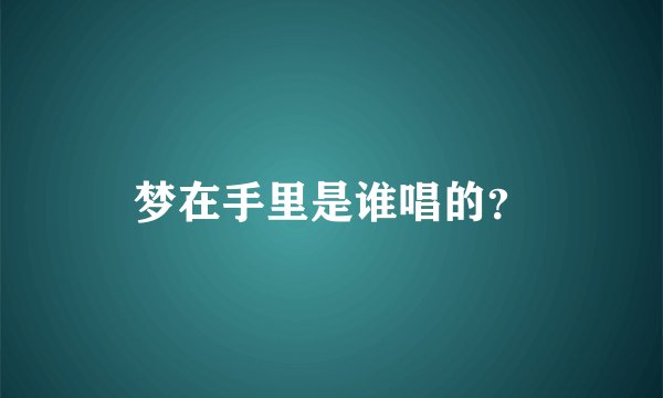梦在手里是谁唱的？