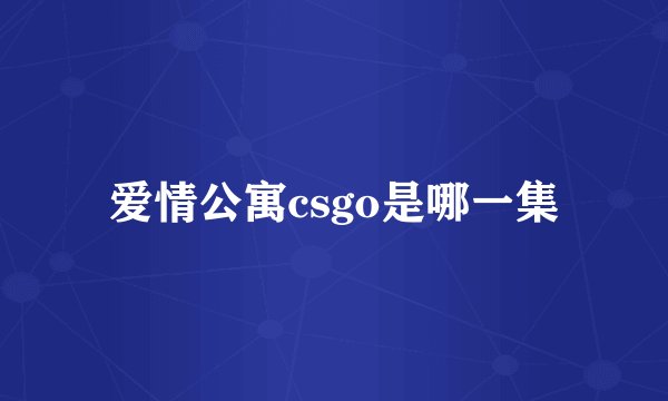 爱情公寓csgo是哪一集