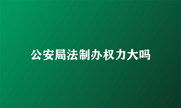 公安局法制办权力大吗