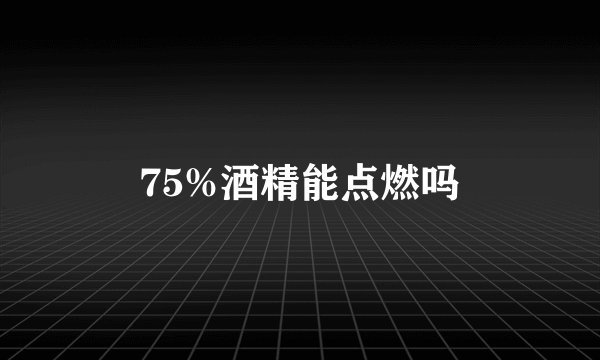 75%酒精能点燃吗