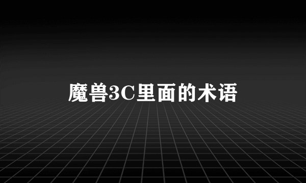 魔兽3C里面的术语