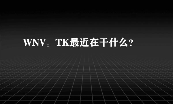 WNV。TK最近在干什么？