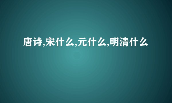 唐诗,宋什么,元什么,明清什么