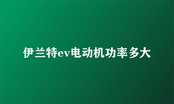 伊兰特ev电动机功率多大