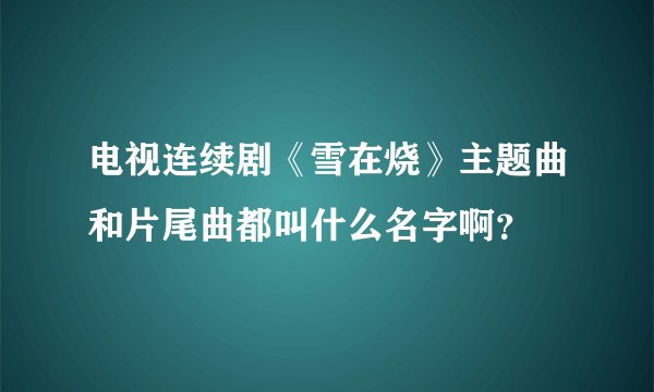 电视连续剧《雪在烧》主题曲和片尾曲都叫什么名字啊？