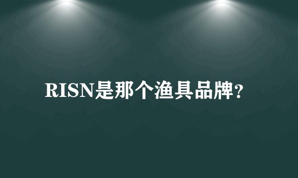RISN是那个渔具品牌？