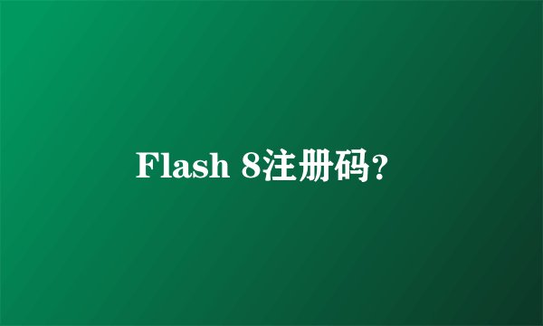 Flash 8注册码？