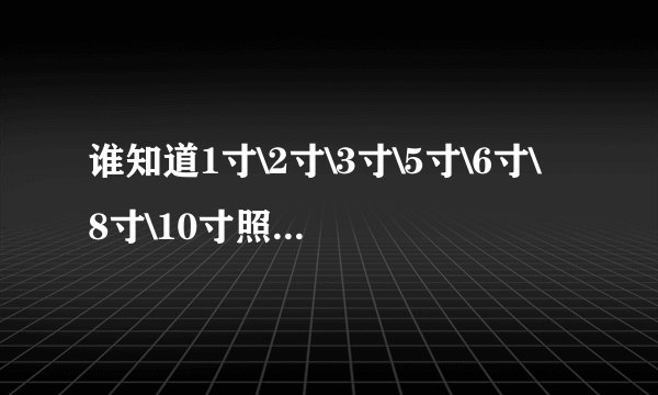 谁知道1寸\2寸\3寸\5寸\6寸\8寸\10寸照片的具体尺寸(cm为单位),越具体越好!