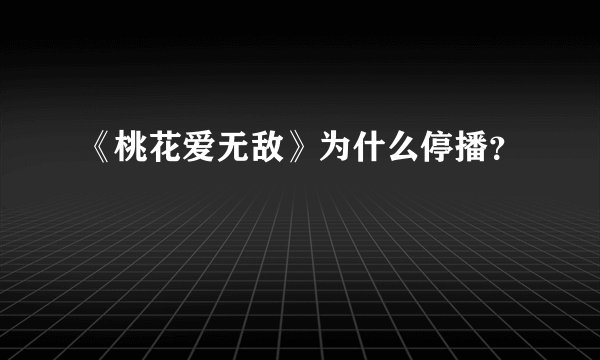 《桃花爱无敌》为什么停播？