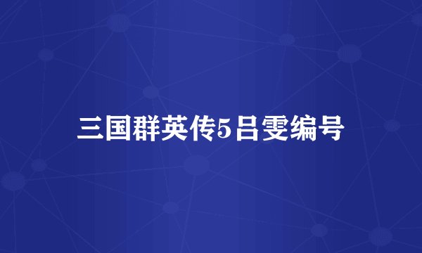 三国群英传5吕雯编号