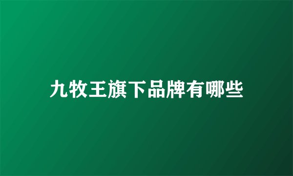 九牧王旗下品牌有哪些