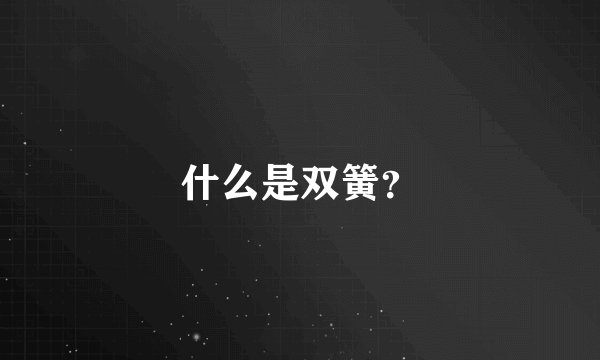 什么是双簧？