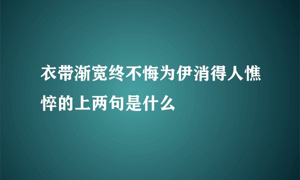 衣带渐宽终不悔为伊消得人憔悴的上两句是什么