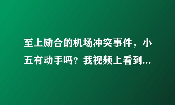 至上励合的机场冲突事件，小五有动手吗？我视频上看到美爷和张远打那个人了...希望他们都好好的..