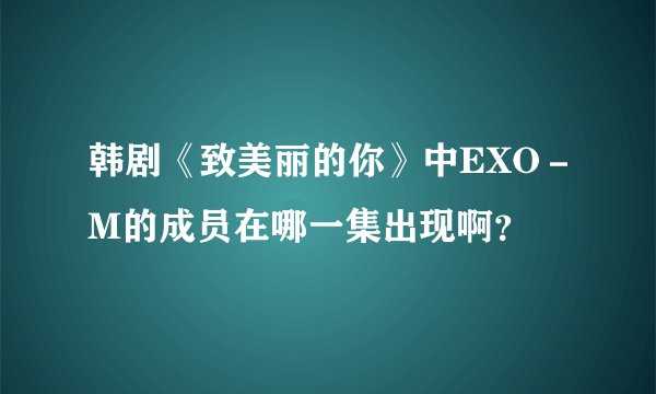 韩剧《致美丽的你》中EXO－M的成员在哪一集出现啊？