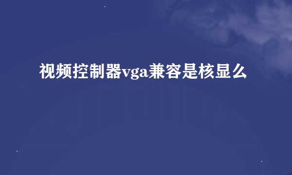 视频控制器vga兼容是核显么