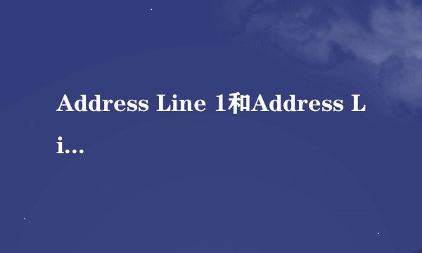 Address Line 1和Address Line 2如何填写