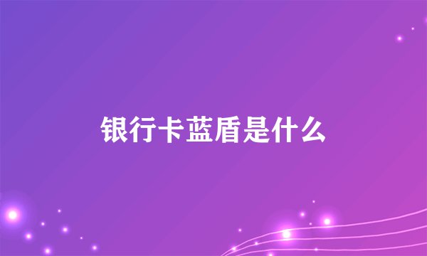 银行卡蓝盾是什么