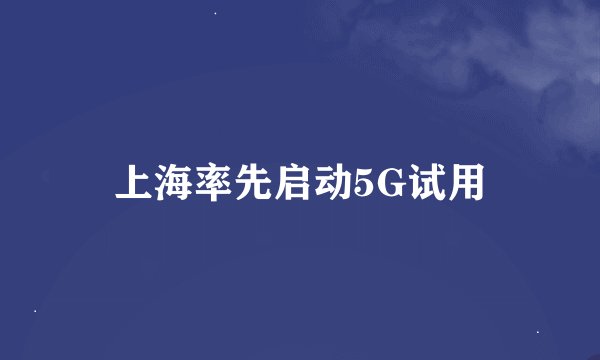 上海率先启动5G试用