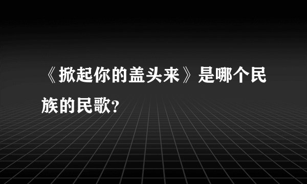 《掀起你的盖头来》是哪个民族的民歌？