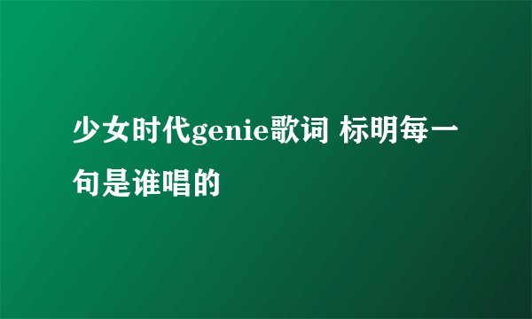 少女时代genie歌词 标明每一句是谁唱的