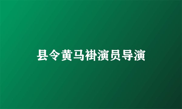 县令黄马褂演员导演