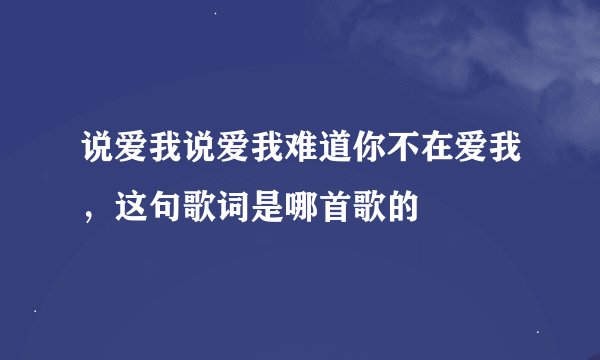 说爱我说爱我难道你不在爱我，这句歌词是哪首歌的
