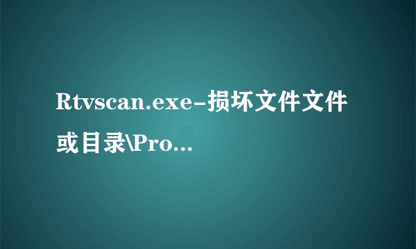 Rtvscan.exe-损坏文件文件或目录\Program Files\Common Files已损坏且无法读取请运行Chkdsk工具