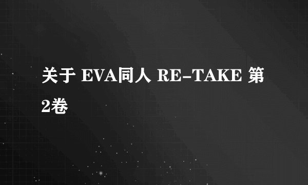 关于 EVA同人 RE-TAKE 第2卷