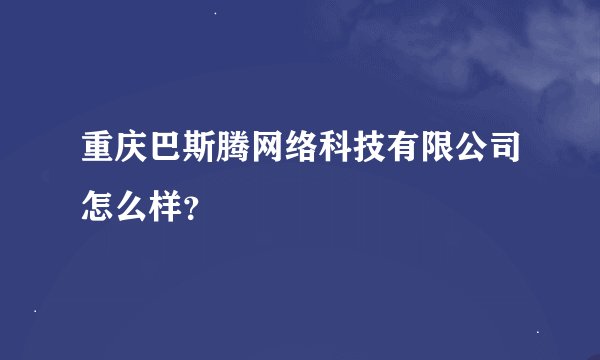 重庆巴斯腾网络科技有限公司怎么样？