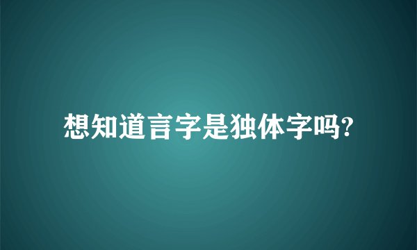 想知道言字是独体字吗?